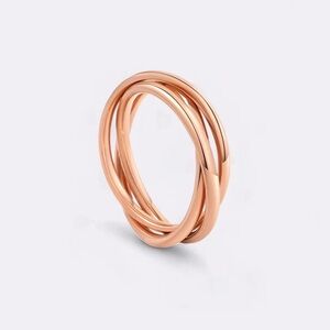 Dainty Interlocking Fidget Ring, 18k Rose Gold Plated – Size 6